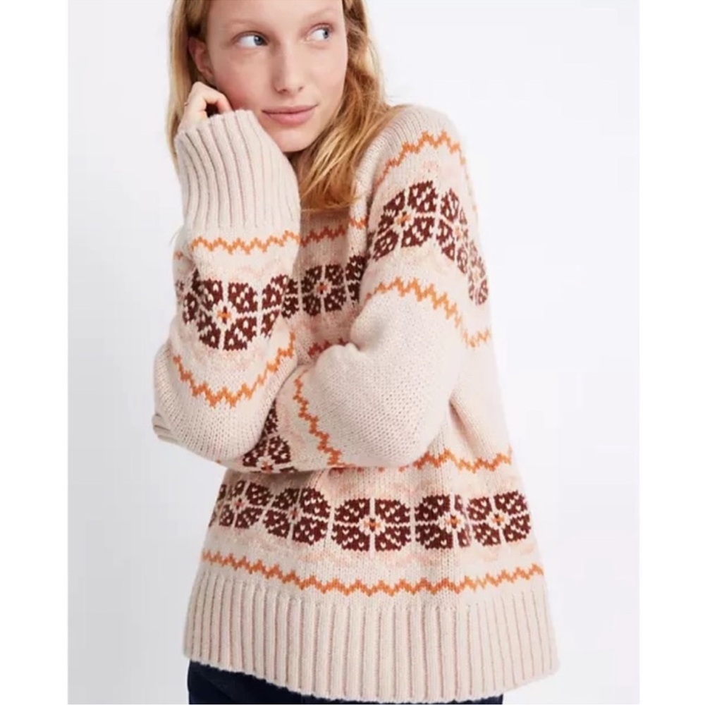 Madewell fairisle mockneck sweater